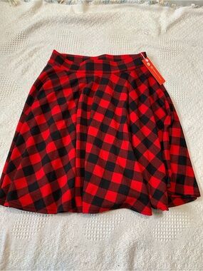 Red & Black Buffalo Plaid skirt